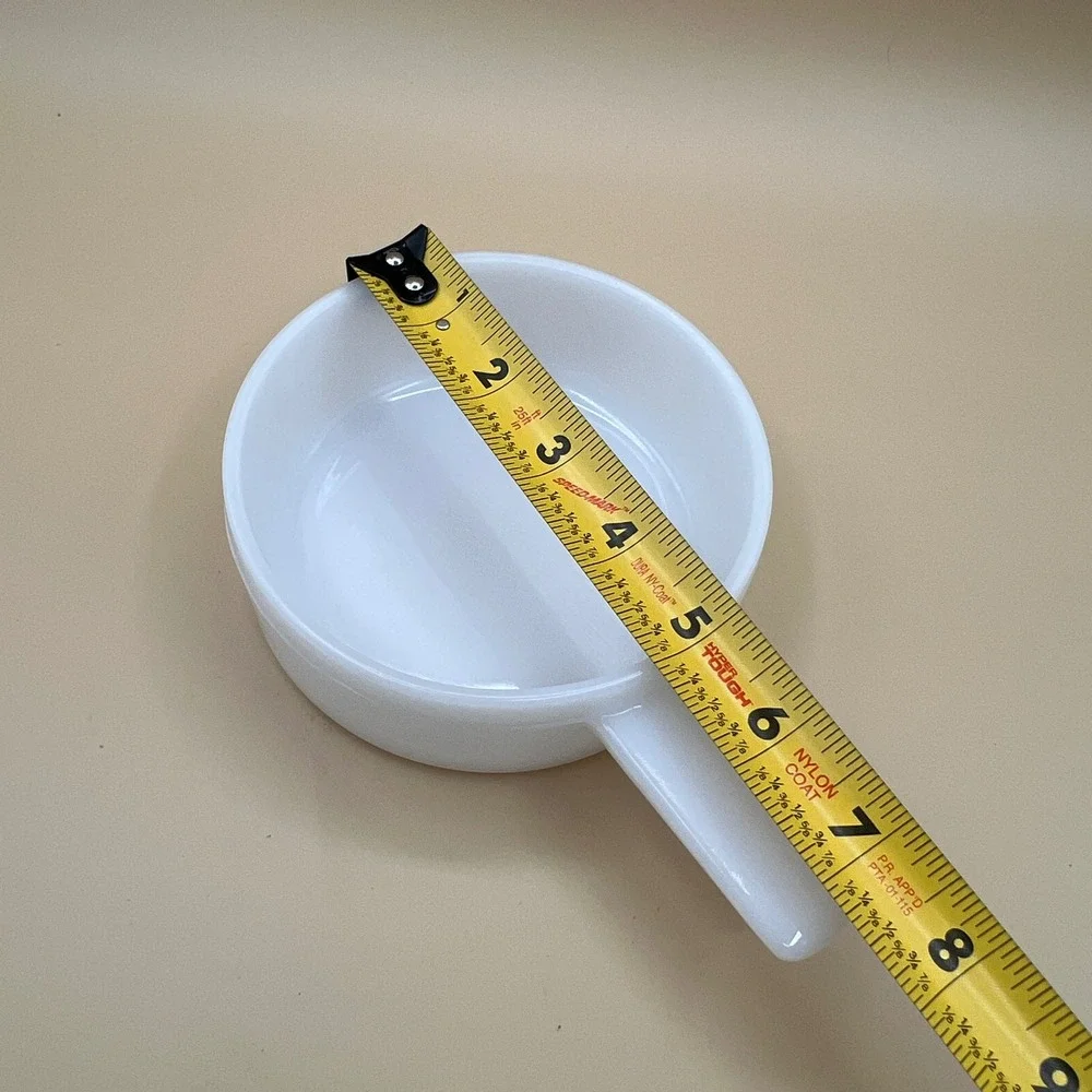Vintage White Milk Glass 14oz Single Handle Soup Bowl Ramekin Ovenware  USA